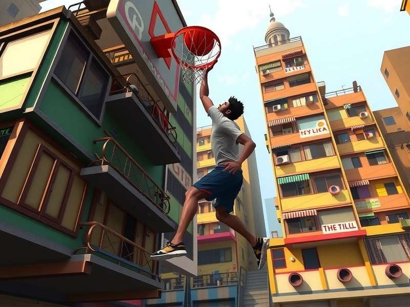 NBA 2K25 Dunk Masters gameplay showing a gully dunk in Mumbai's Dharavi